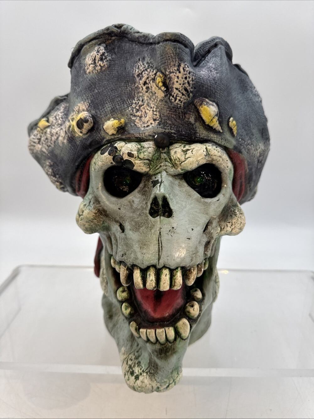 Spirit Halloween Talking Pirate Head Light Up Rare Animated-2008 Vtg- Works READ
